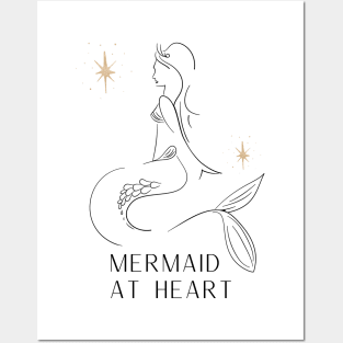 mermaid at heart illustration design ocean theme Posters and Art